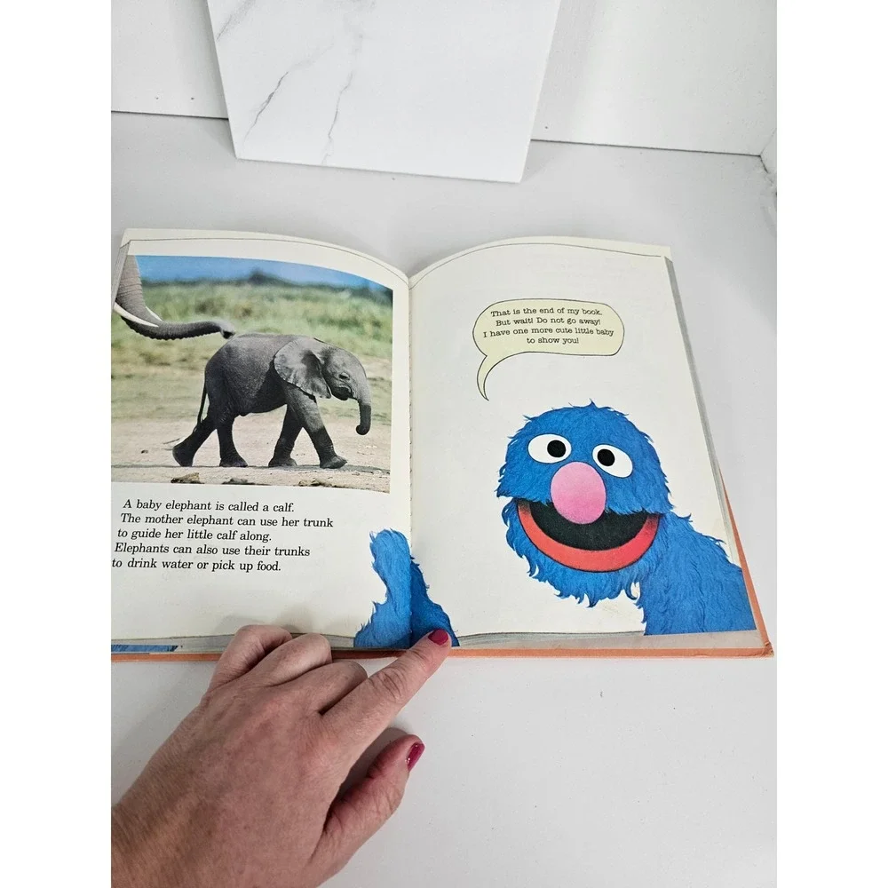 Vintage 1980 Sesame Street Grover's Book‎ of Cute Little Baby Animals Hardcover